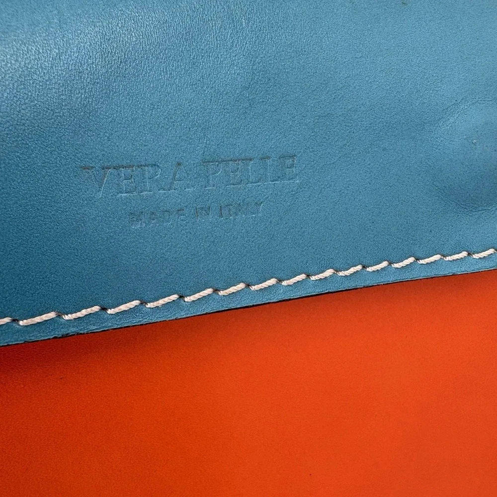 Vintage Vera Pelle purse Multi Color Block Retro
